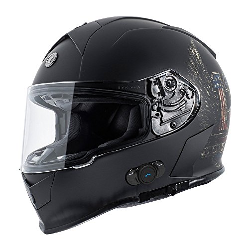 TORC T14B Blinc - Casco de motocicleta integrado, Bluetooth, con gráf