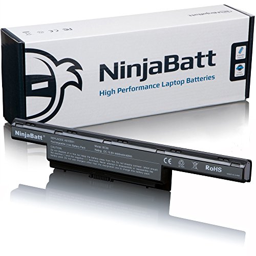 NinjaBatt New Laptop-Akku für Acer 31CR19/652 3ICR19/66-3 934T2078F 934T2079F AK.006BT.080 AS10D Aspire 4551 4741 4750 5552 5253 7551 7741 7750 – High Performance [6 Zellen/4400mAh/48wh]