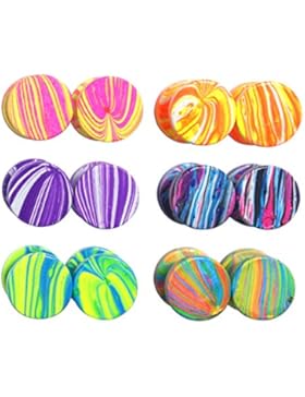 LilMents 6 Paar Ohrstecker/ Tunnel, rund, 10 mm, Fake-Tunnel aus Edelstahl, Ohrstecker, Lot-Set Ohrringe Sommer...