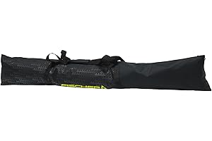 Fischer Skicase Eco Alpine Compact and Robust Lightweight Foldable Winter Snow Sports Bag with Double Zip and Padded Handle Straps, 1 Ski Pair Capacity, Black/Yellow