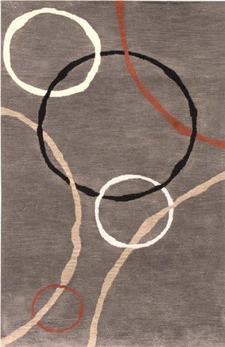 Jaipur Traverse Munich RUG104117 2 in. W x 3 in. L Modern Geometric Pattern Wool and Silk Tufted Rug in Liquorice