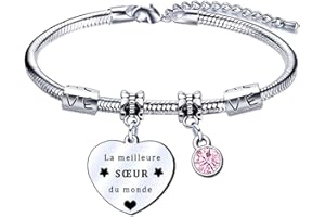 GUOYU Soeur Sœur Bracelet Cadeau Sœur Femme À la meilleure sœur de l'univers Cadeau Anniversaire pour Sœur Soeur,Cadeau de Noël de Sœur,Cadeau de fin d'études