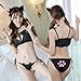 Price comparison product image AMIIBO Sexy Underwear Women's Sexy Lingerie Bodysuit Lingerie Pajamas Set Three-piece Suit Pants Necklace Black One Size