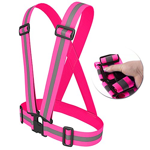 jtdeal Sicherheitsweste Hohe Sichtbarkeit Gurt reflektierend ELASTISCH verstellbar leicht für Laufen, Traben, Biking Radfahren, Laufen, Sport in Außen etc - 4