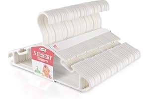 ilauke Wieszaki dla dzieci 36 elementów: Wieszaki dla niemowląt bez BPA ze wzmocnioną cholewką - antypoślizgowe wieszaki z solidnymi haczykami (27 cm) do garderoby dziecięcej, pokoju dziecięcego i
