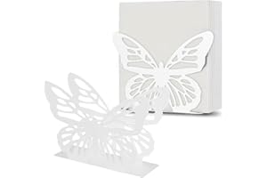 EnixwH 2 Portatovaglioli Da Tavola A Forma Di Farfalla, Porta Tovaglioli Da Tavolo In Metallo, Porta Tovaglioli Cucina, Portatovaglioli Verticale, per Decorazione Tavolo In Ristorante (Bianco)