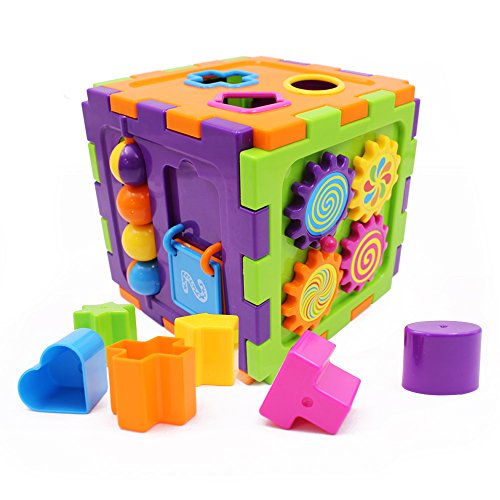 Wishtime Kids Toy Cube Multi-function Shape Sorter Intellect Cube Activity Sorting Box Christmas Gift Toy