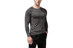 Muscle Alive Uomo Magro Stretto Compressione Livello Base Manica Corta Maglietta Bodybuilding Top Poliestere e Spandex