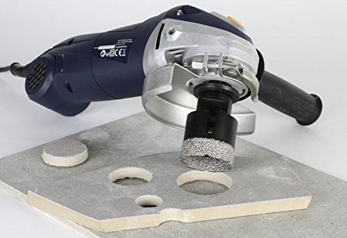 Amboss Diamant Fliesenbohrer-/Bohrkronen-Set 6 tlg. (Ø 20-68 mm) – Lochsägen für Fliesen/Granit/Feinsteinzeug mit M14-Gewinde für Winkelschleifer - 5