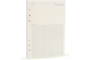 Recharge spirale pour ordinateur portable - Format A5 - 6 anneaux - Pour carnet Filofax/Personal Journal, 45 feuilles / 90 pages, Harphia (A5 5,59 x 8,27 pouces, noterecord)