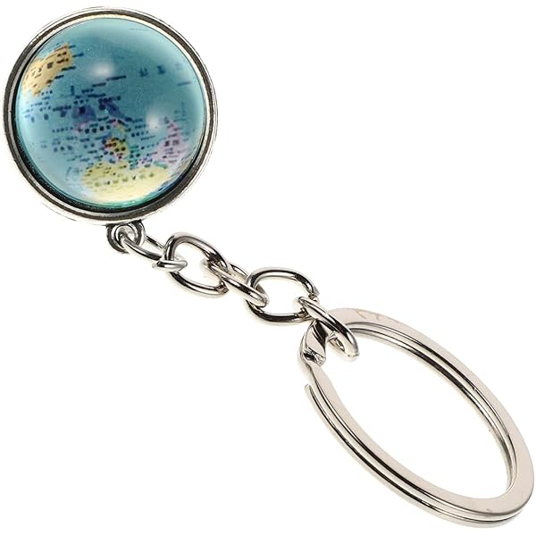 Porte-clés Globe Terrestre En Verre Cristal - Pendentif Planète Élégant, Accessoire Multiusage Pour Sac Ou Clés