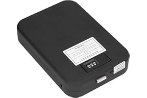 BHGYTEC Portable Biometric Fingerprint Mini Travel Safe Box - Anti Theft Security Case Lock Box with Code, Gun Safe Storage for Money, Pistols, Valuables