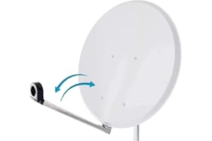 HDME Parabole Satellite Acier Blanche 65cm Click-Clack PREMONTEE Support Pliable Repliable
