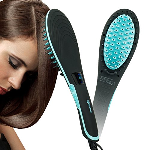 Apalus® Ionen Glättungsbürste, Glätteisen Bürste Zum Glätten Von Locken, Feuchtigkeitsspendende Ionen Stylingbürste Zum Glätten Von Langen Haaren Und Kurzen Haaren (Schwarz) - 7
