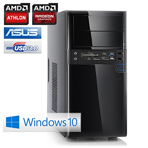 CSL PC Sprint X5066 (Quad) inkl. Windows 10 – AMD Athlon 5350 4x 2050MHz, 4GB RAM, 500GB HDD, Radeon HD 8400, DVD, USB 3.1 - 2