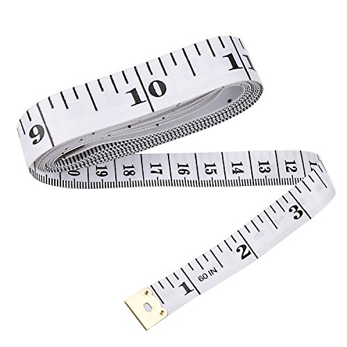 ULG weiche Maßband messen Sewing Tailor Flexible Tuch Lineal Körper Messung 152,4 cm 150 cm 3 Stück, weiß - 4