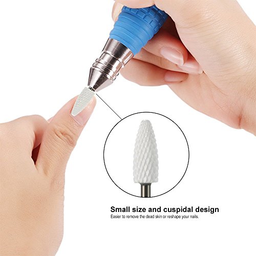 Anself Schleifstift Nagelfräser Aufsatz Schleifkörper Bit aus Keramik und Stahl für Nagel und Fußpflege - 4