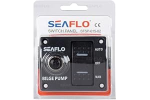 Seaflo 3-drożny panel przełącznika pompy zęzowej (automatyczne wyłączanie ręczne) 12 V 24 V, wbudowany wyłącznik automatyczny 15 A