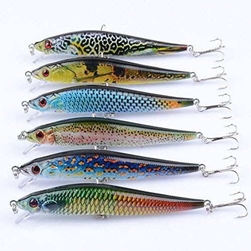 6pcs Lot Wobblers Fishing Lures Colorful Minnow Plastic Bait 10g/10cm Fishing baits 6# hooks Fishing Tackle