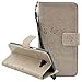 Produktbild Hülle für Samsung Galaxy A5 2016,Lederhülle für Samsung Galaxy A5 2016,YingC-T Premium Einfarbig Prägung Muster Handytasche Galaxy A5 2016 Schutzhülle Flip PU Abdeckungs-Fall Case im Bookstyle Folio Cover Kartenfächer Magnetverschluss und Standfunktion Leder Schmetterling Blume Ledertasche Brieftasche Handyhülle mit Magnet Slots Kreditkarte Ledercase Tasche Leder Etui Hülle für Samsung Galaxy A5 2016 (Grau)