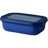 Mepal - Multi Bowl Cirqula Rectangular - Kapaklı Saklama Kabı - Buzdolabı i&ccedil;in hava ge&ccedil;irmez saklama kutusu ve mikrodalga fır