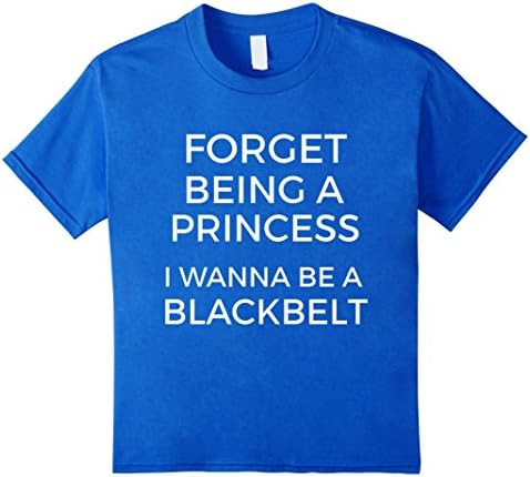 Kids I Wanna Be a Blackbelt Funny Karate, Taekwondo Tshirt 10 Royal Blue