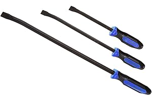 Mayhew Tools 14071BL Dominator Pro - Juego de barras de palanca curvadas de 3 piezas, 12", 17" y 25", color azul