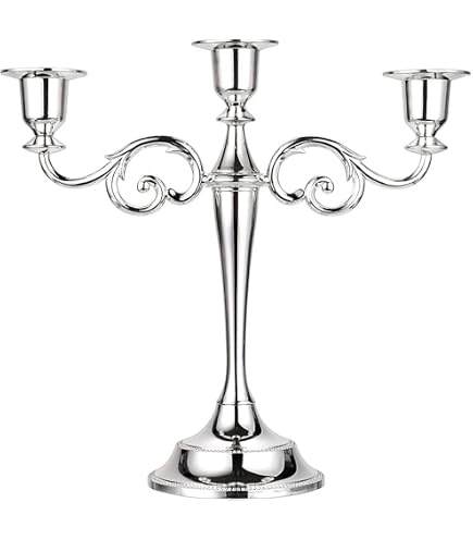 Candelabro Tavolo 5 Bracci Metallico Nero - Portacandele Elegante Per Cene E Matrimoni