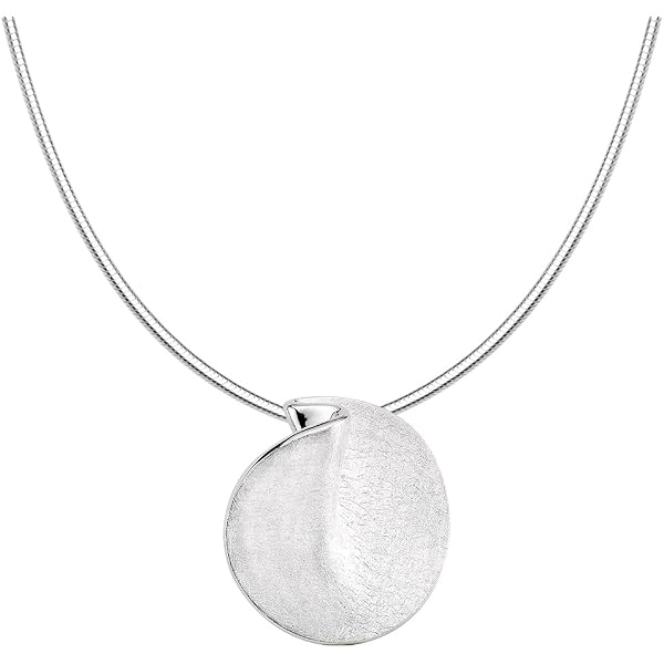 Vinani Design Anhänger Mandel Auge Elegant Geschwungen Gebürstet Glänzend Sterling Silber 925 Linse 2ARA-EZ