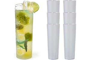 grupo Munditol - Pack 100 Vasos plástico duro de tubo reutilizables 300ml - Vasos cubata Plastico Ecologicos y Reciclables - Ideal para Fiestas y Eventos- Vasos de Cubata Duros libre de BPA