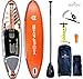 Produktbild SKINFOX Turtle orange Stand up Paddle Board Set aufblasbar Paddelboard|TESTSIEGER SUP|335x78x15 cm|Tragkraft 175 kg|(Board,Rucksack m. Rollen,Doppelhub-Pumpe,Repair-Set,Carbon-SUP Paddel,Leash)