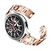 Produktbild Bescita Edelstahl Armband | Metalluhr Luxuriöse Mode Ersatz Uhrenarmband Metall Strap Stahlgürtel Uhr Erstatzband Wrist Band für Samsung-Galaxie-Uhr (46mm) (Roségold)