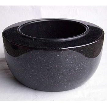 Ciotola Per Tomba In Granito Svedese - Diametro 25 Cm, Nero, Con Inserti Estraibili, Resistente Alle Intemperie - Foto 1