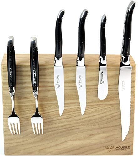Original Laguiole en Aubrac Eichenholz-Messerblock magnetisch für Küchenmesser, Steakmesser und Taschenmesser - 2