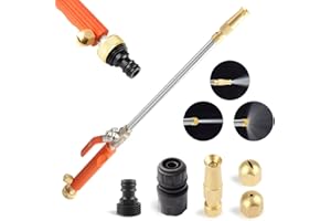 LA DESIRE Portable Hydro Jet High Pressure Power Washer Gun Pressure Washer Wand Extension, Pressure Washer Gun with 3 Hose Nozzles - High Pressure Hose Nozzle Attachment