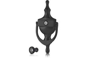 XFORT Türklopfer mit Türspion aus schwarz, viktorianische Urnen-Türklopfer für die Haustür, elegante Haustürmöbel mit klassischem Stildesign, die Sie auf Besucher in Ihrem Zuhause aufmerksam machen