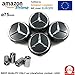 Produktbild Für Mercedes-Benz 4 Stück AMG Radnabenabdeckung SCHWARZ MATT Stern Nabendeckel 75mm Nabenkappen Radkappen A0004000900 9283 im Zentralverschlussdesign – Klasse A B C CLA CLS CLK G GL GLA M ML SLK SL S Neu Zubehör für Mercedes-Benz