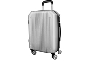 GUSKASA Valigia Grande, Trolley Stiva, Trolley Grande, Argento, 50 * 29 * 77cm, 28 Pollice, 4kg, Taglia XL, Ruote Girevoli a 360 gradi, Maniglia Rettratile