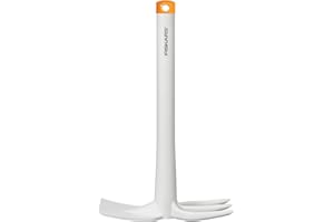 Fiskars Combinación de Azada y Horca, Blanco/Naranja, Plástico reforzado con Fibra de Vidrio, 1027035