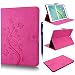 Produktbild Samsung Galaxy Tab S2 9.7 Schutzhülle, yokata sm-t810 N/t815 N/t813 N/t819 N Schutzhülle PU Leder Case Vintage Prägung Blume und und Schmetterling Butterfly Design Wallet Cover-Karte Slots magneique Ultra Slim Schutzhülle Flip stoßfest Schutzhülle Cover und transparente Silikon Weich, + 1 * Eingabestift - Rosa