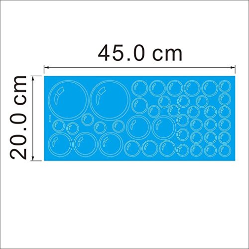 Ouneed® Wandaufkleber Wandtattoo Wandsticker , Bubbles Kreis entfernbare Wand Tapete Badezimmer Fenster Aufkleber Abziehbild Ausgangs DIY (Blau) - 3