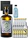 Produktbild Gin-Set Monkey 47 Schwarzwald Dry Gin 0,5 Liter + Bombay Sapphire Gin 5 cl Miniatur + 6 Thomas Henry Tonic Water 0,2 Liter + 2 Schieferuntersetzer quadratisch 9,5 cm
