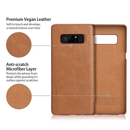 Nillkin Samsung Note 8 Funda  Premium PU Funda Protectora de Cuero con Funda para Tarjeta Samsung Galaxy Note 8  marr  n