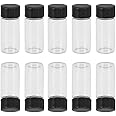 Hemobllo 100pcs 5ml Reagent Vials Clear Liquid Bottles Glass Sample Vials with Cap for Liquid Science Experiment
