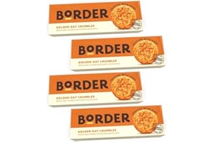 ZAMFOODS Border Biscuits Golden Oat Crumble, Made with Rolled Oats & Natural Ingredients, Deliciously Cumbly & moreish Crunchy Oaty Biscuits, Perfect Food Gift for Biscuit Lovers 150g each pack (Pack of 4)