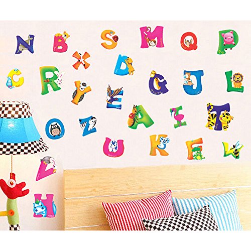 Generic A-Z Animals Alphabet Wall Stickers Nursery Kids Room Decals