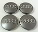 Produktbild Set von vier Alufelgen Mitte Radkappen grau Bezüge Badge 60 mm 4B0 601 170 passend für Audi A3 A4 A5 A6 A7 A8 S4 S5 S6 S8 RS4 Q3 Q5 Q7 TT A4L A6L S Line Quattro und andere Modelle 4b0601170