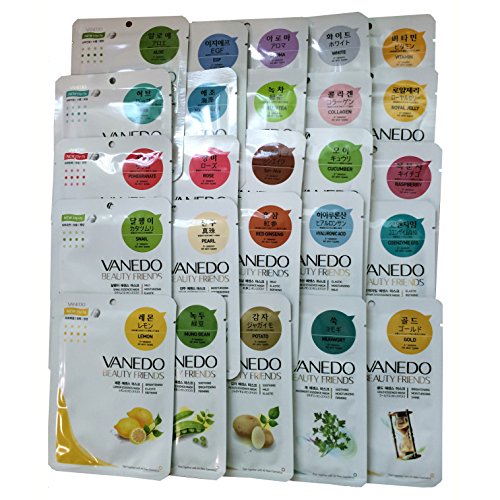 Vanedo Beauty Frinds Facial Essence Mask Sheet Pack 25 Types Full Set (Each1ea)