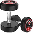 PowerMax Fitness Rubber Round Dumbbell