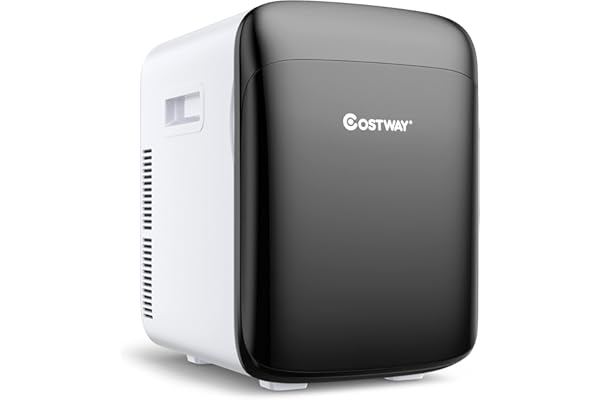 COSTWAY Mini Frigo 15L Réfrigérateur 2 en 1 Fonction de Refroidissement et de Chauffage, Température -3 ℃ ~ 50 ℃, Mini frigo Portable 76 KWh/an pour Maison/Voiture (Noir)
